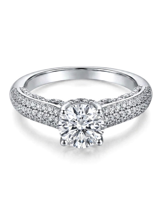 Sterling Silver Luxury Pave Encrusted Ring