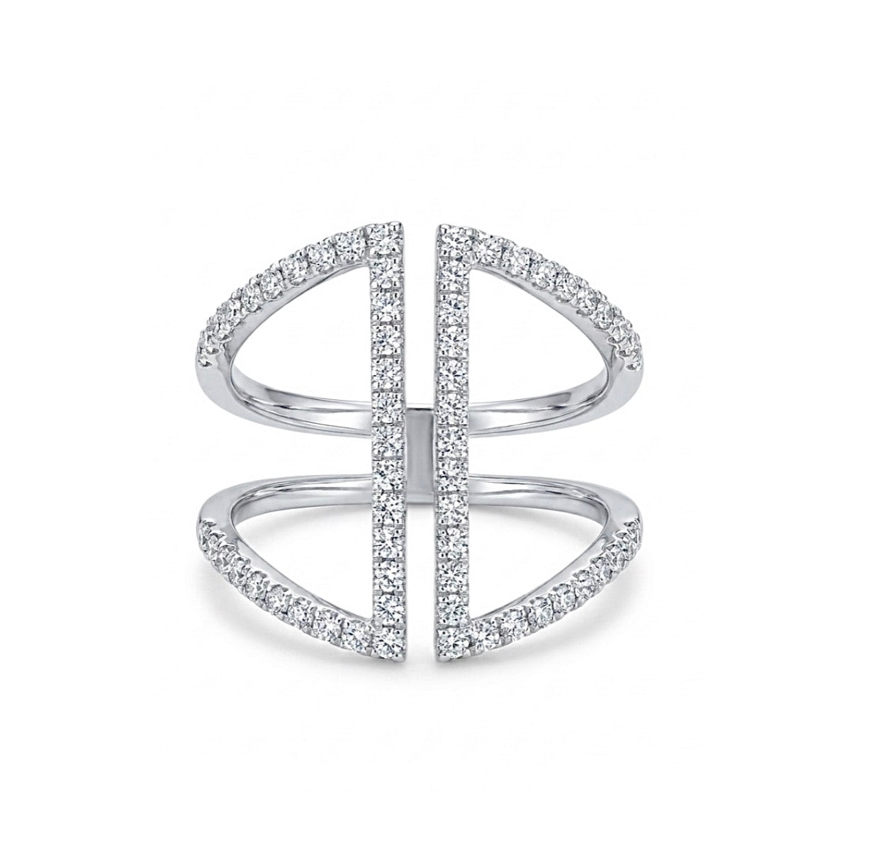 Sterling silver Cubic Zirconia Open Frame Ring