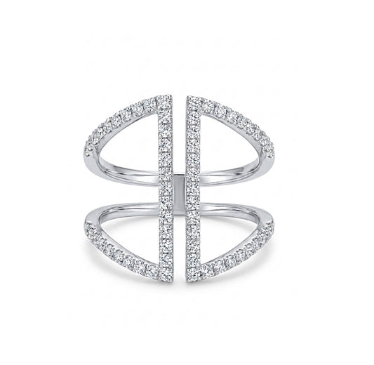 Sterling Silver Cubic Zirconia Open Frame Ring