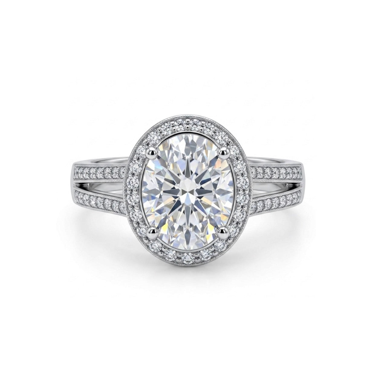 Sterling Silver Oval Cubic Zirconia Ring