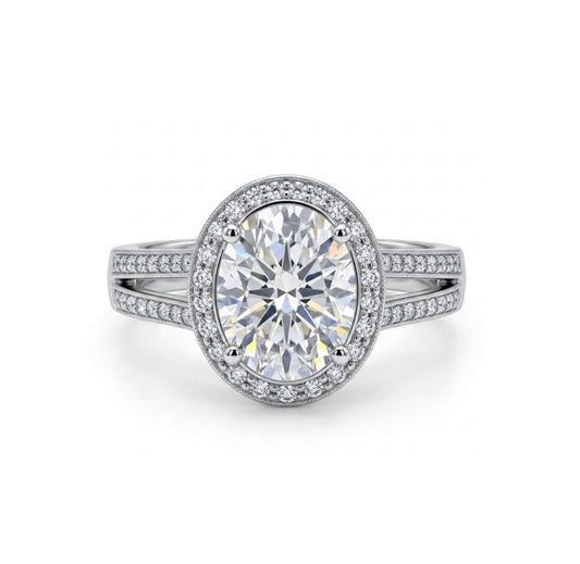 Sterling Silver Oval Cubic Zirconia Ring