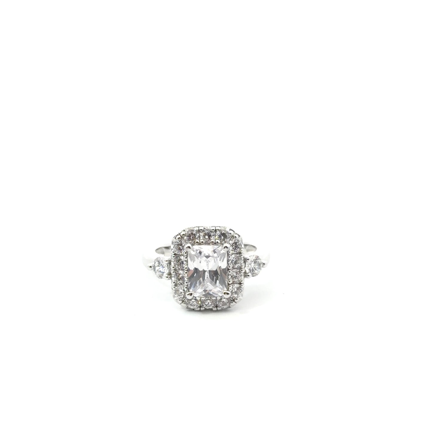Sterling Silver Elegant Halo Ring