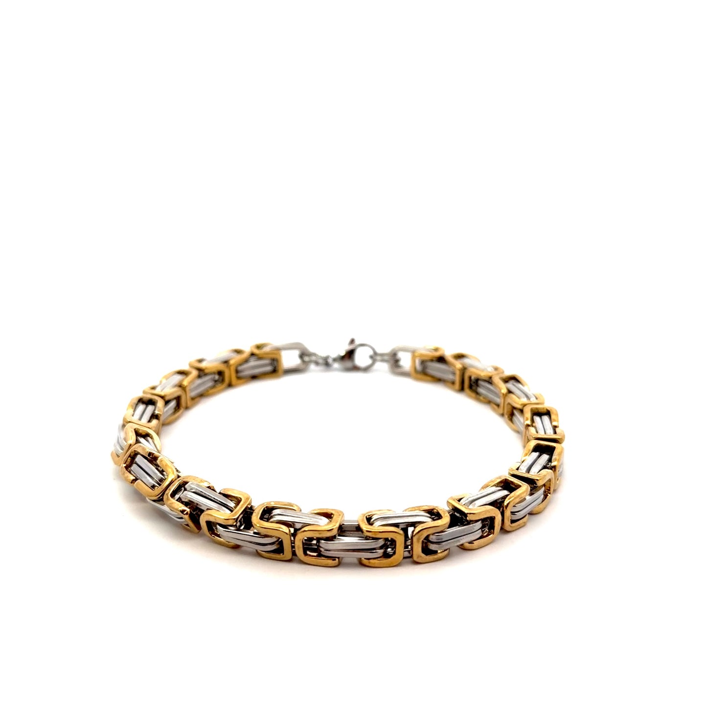 Two-Tone Byzantine Link Chain Bracelet