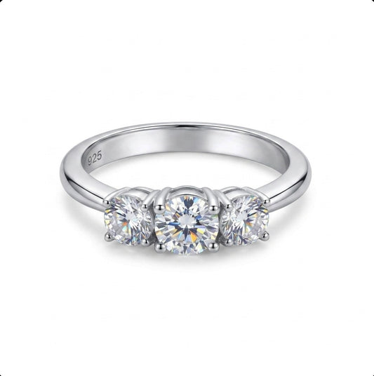 Sterling Silver 3-Stone Ring