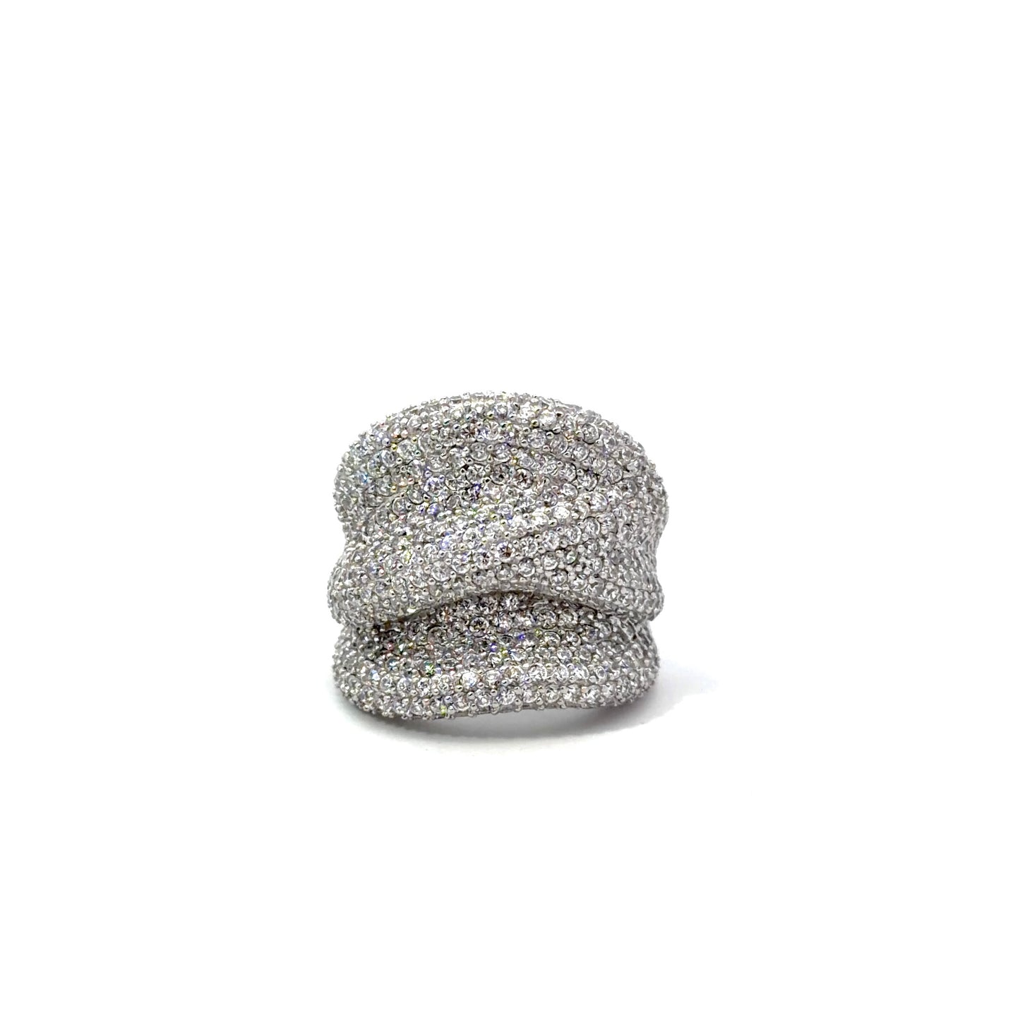 Sterling Silver Pavé Cubic Zirconia Ring