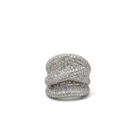 Sterling Silver Pavé Cubic Zirconia Ring