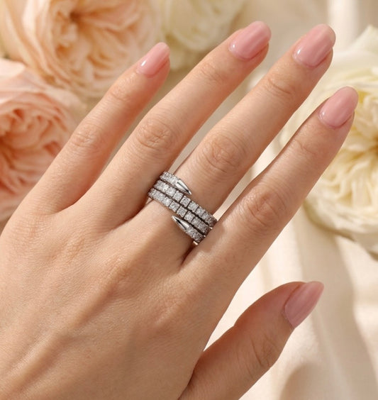 Sterling Silver Brilliant-cut Coil Ring