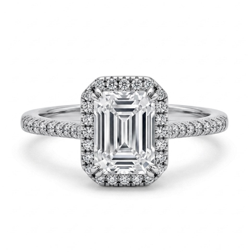 Sterling Silver Vintage Inspired Emerald Cut Ring