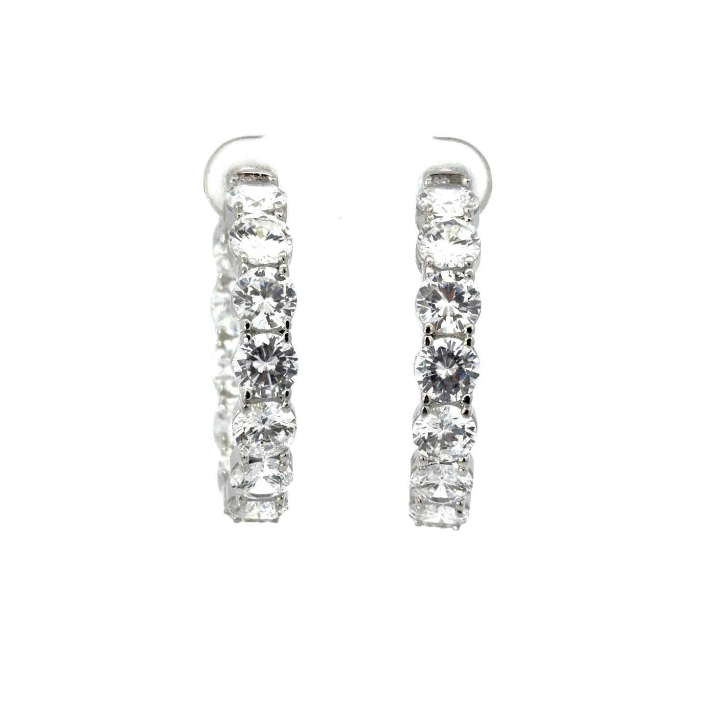 Sterling Silver Luxurious Hoop Earrings