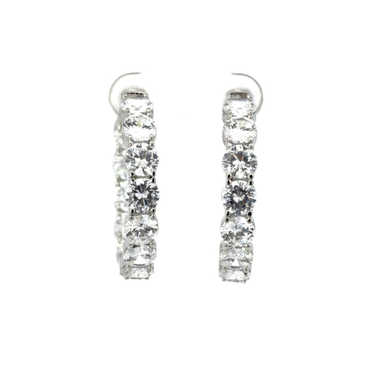 Sterling Silver Luxurious Hoop Earrings