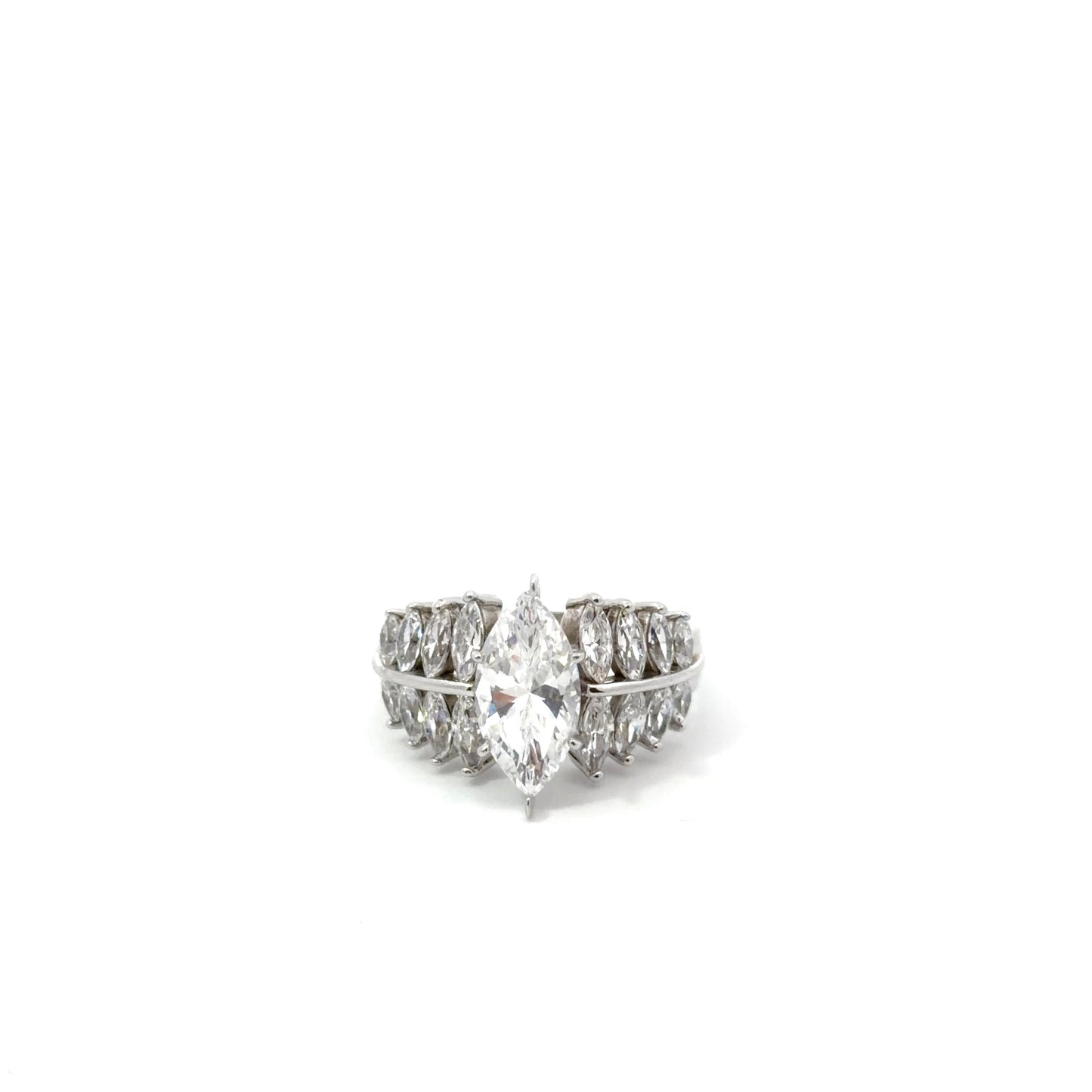 Sterling Silver Marquise Cubic Zirconia Ring