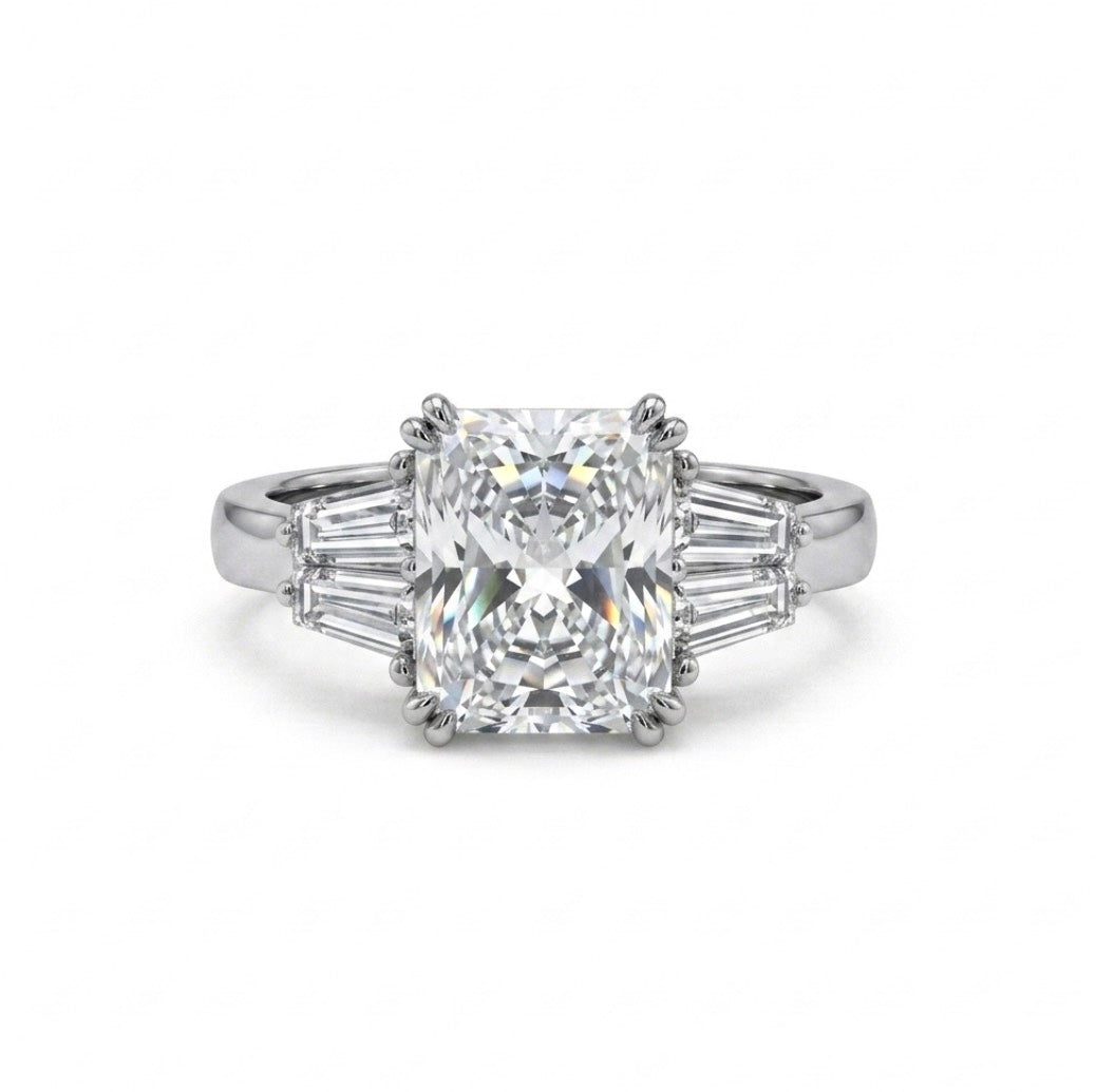 Sterling Silver Radiant Cut Ring