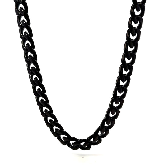 Black Stainless Steel Men’s Chain Necklace