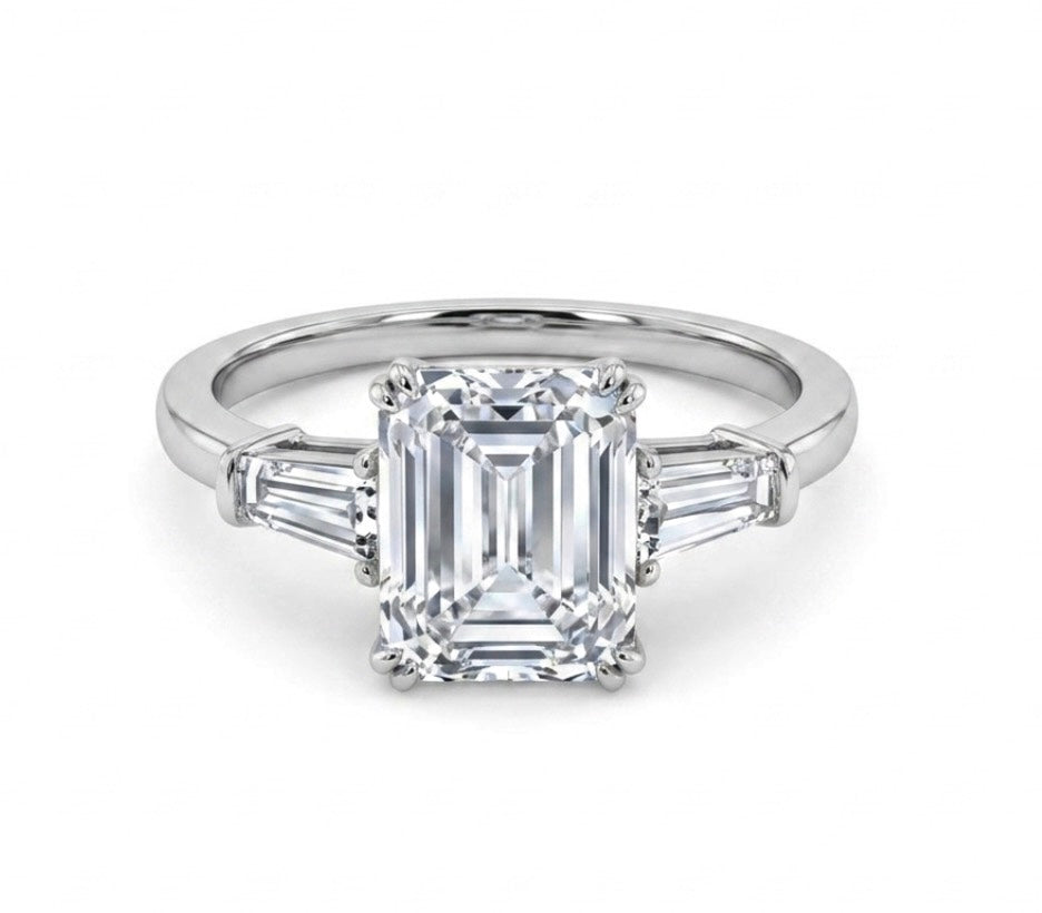 Sterling Silver Radiant -cut Stone Ring