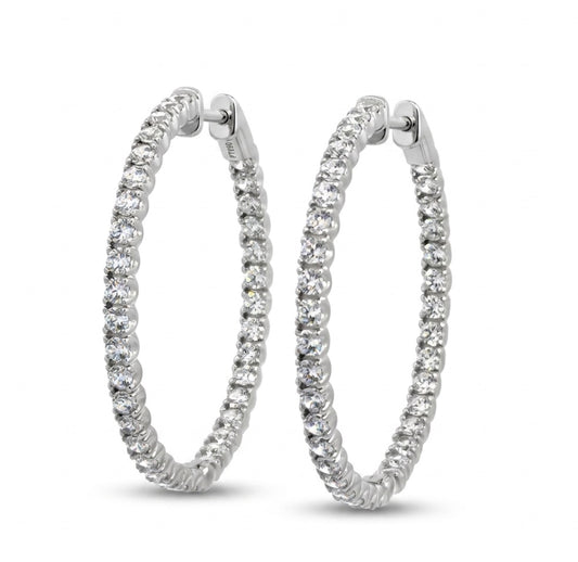 Inside-Out Round Shape 1 1/2-inch Hoop Earrings