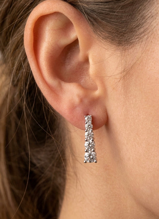 Sterling Silver Cubic Zirconia Drop Earrings