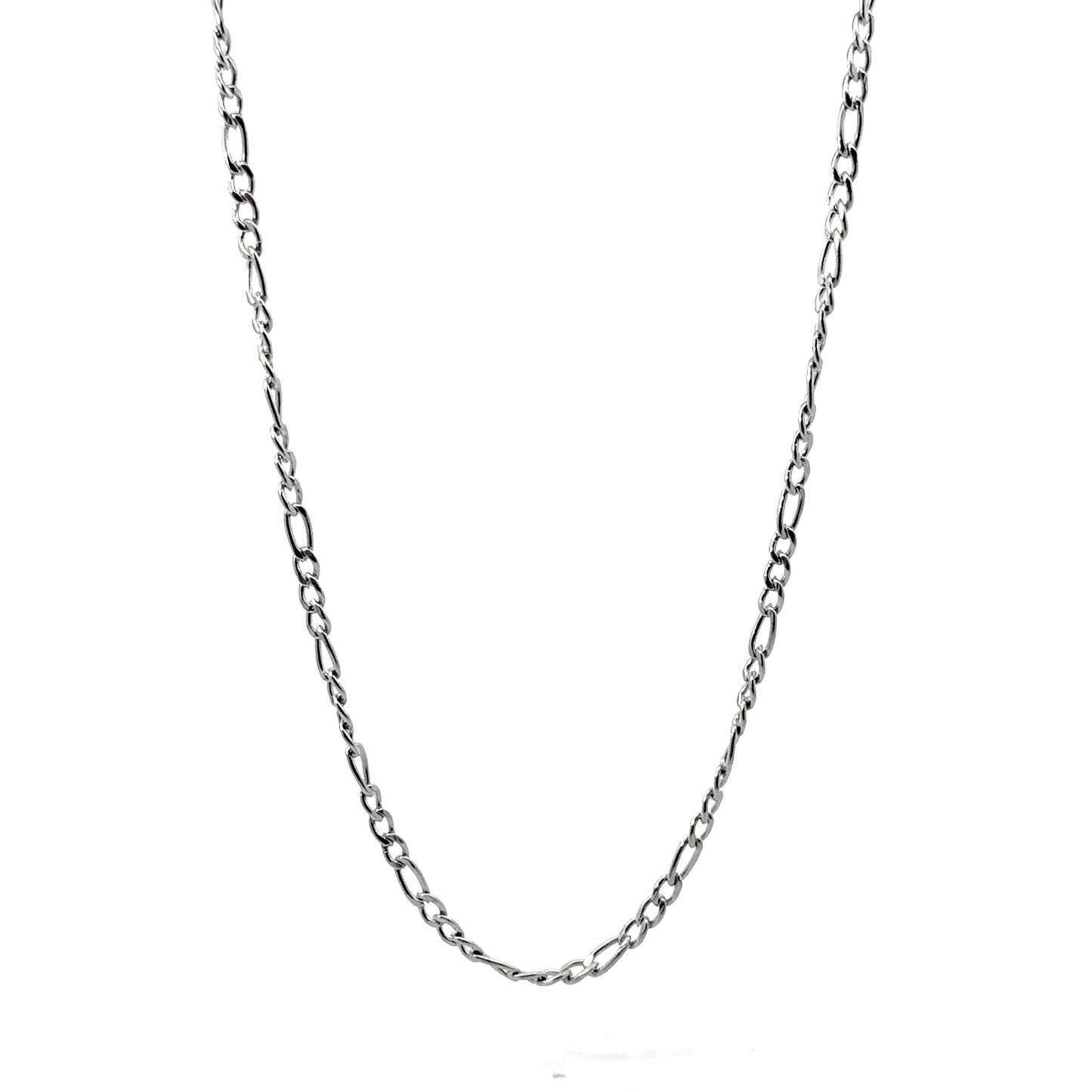 Stainless Steel Figaro Chain Link Necklace