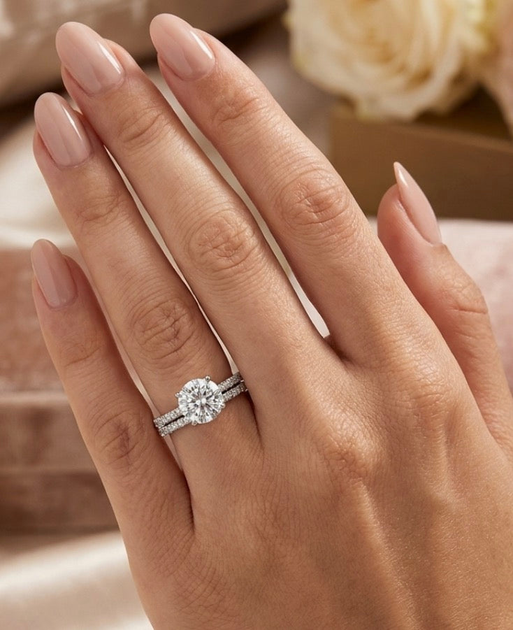 Sterling Silver Wedding Ring Set