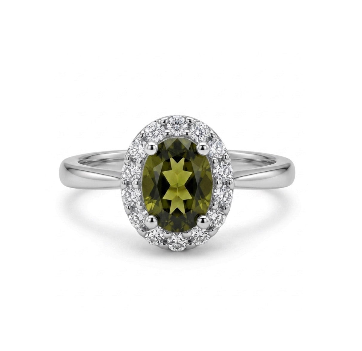 Sterling Silver Oval-cut stone Ring