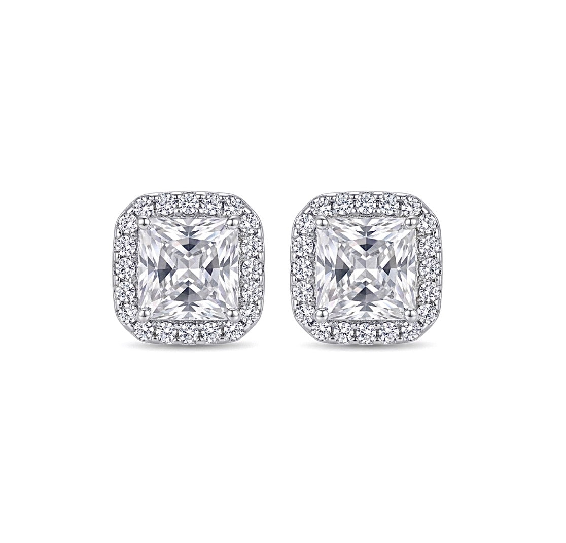 Sterling Silver Cushion cut Earrings