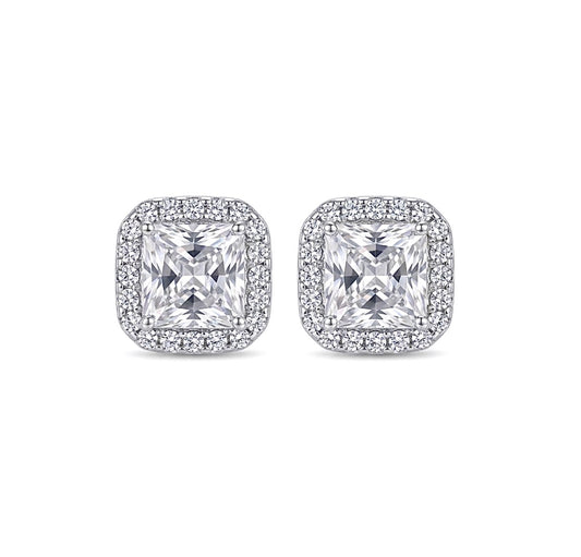Sterling Silver Cushion cut Earrings