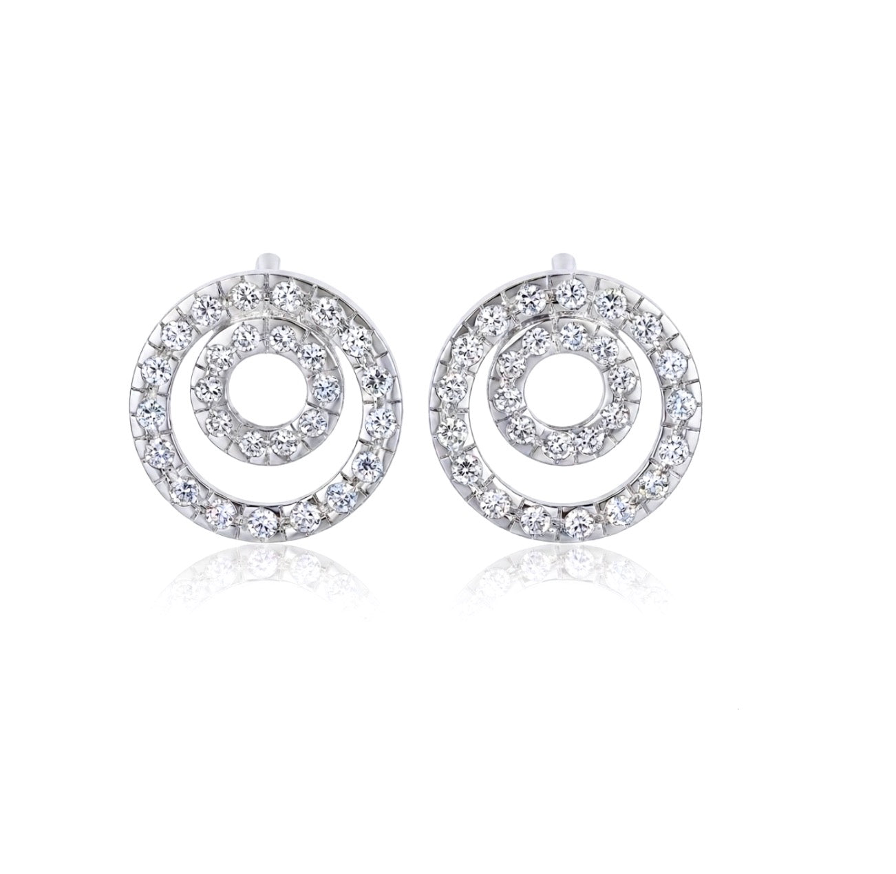 Double Halo Studs Earrings