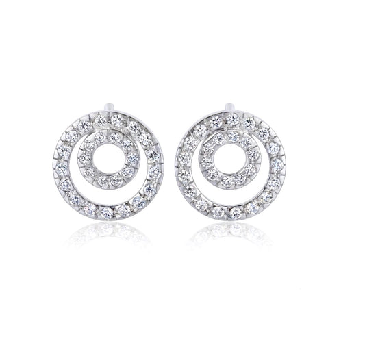 Double Halo Studs Earrings