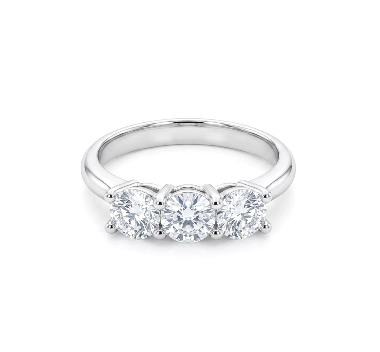 Sterling Silver 3-Stone Ring