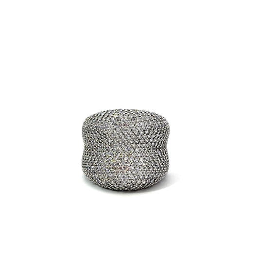 Sterling Silver Pave encrusted Cocktail Ring