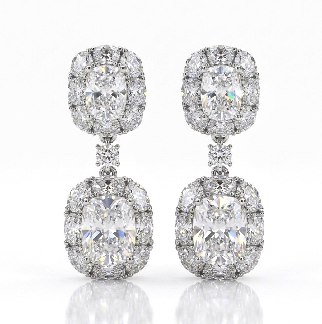 Sterling Silver Elegant Double Drop Earrings