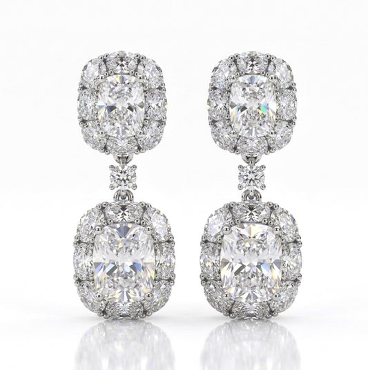 Sterling Silver Elegant Double Drop Earrings