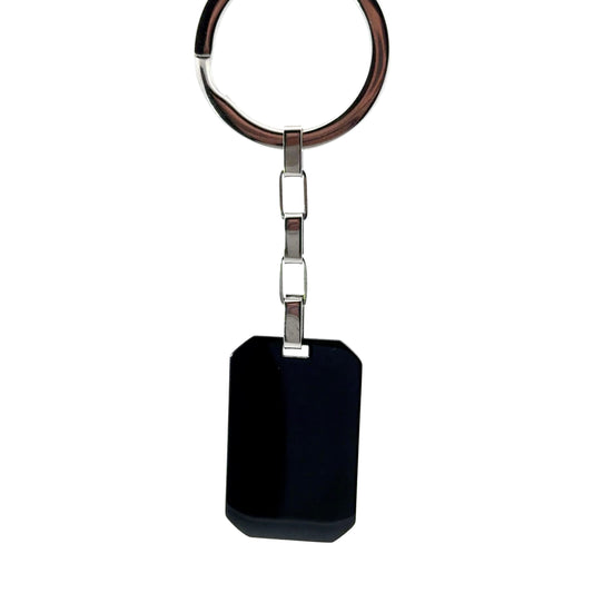 Black Stainless Steel Keychain