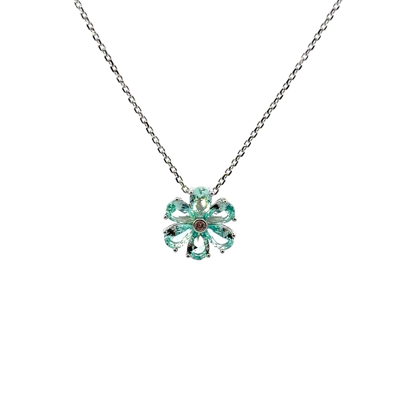 Sterling Silver Floral Pendant Necklace