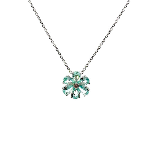Sterling Silver Floral Pendant Necklace