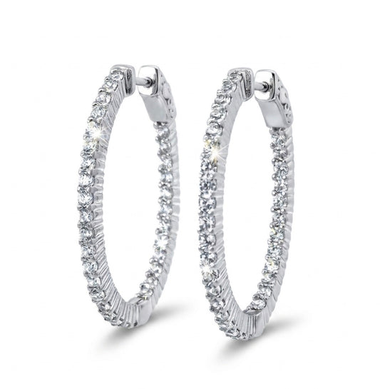 Inside-Out Oval Shape 1.20-inch 1.92 ct. Hoop Earrings