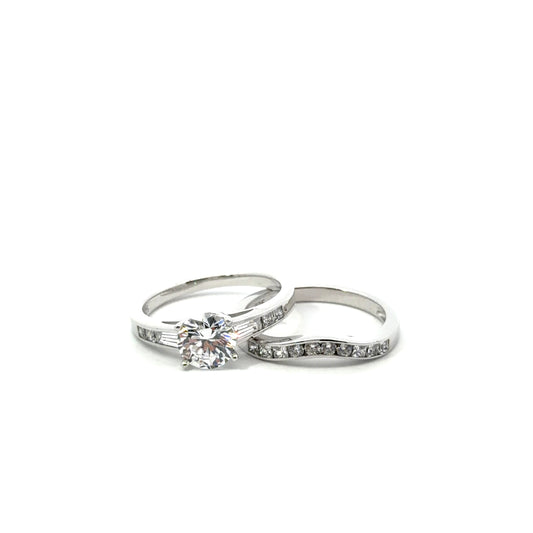 Sterling Silver Wedding Band Set