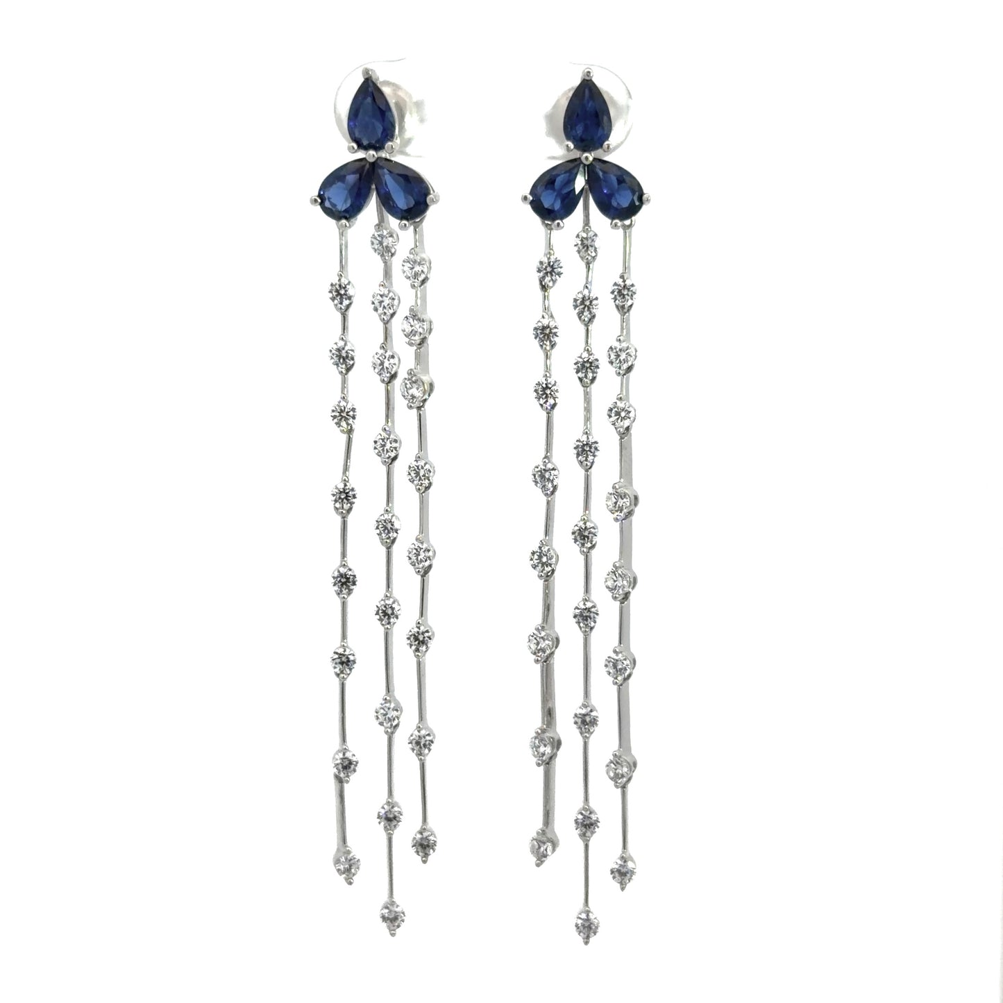 Sterling Silver Cubic Zirconia Chandelier Earrings