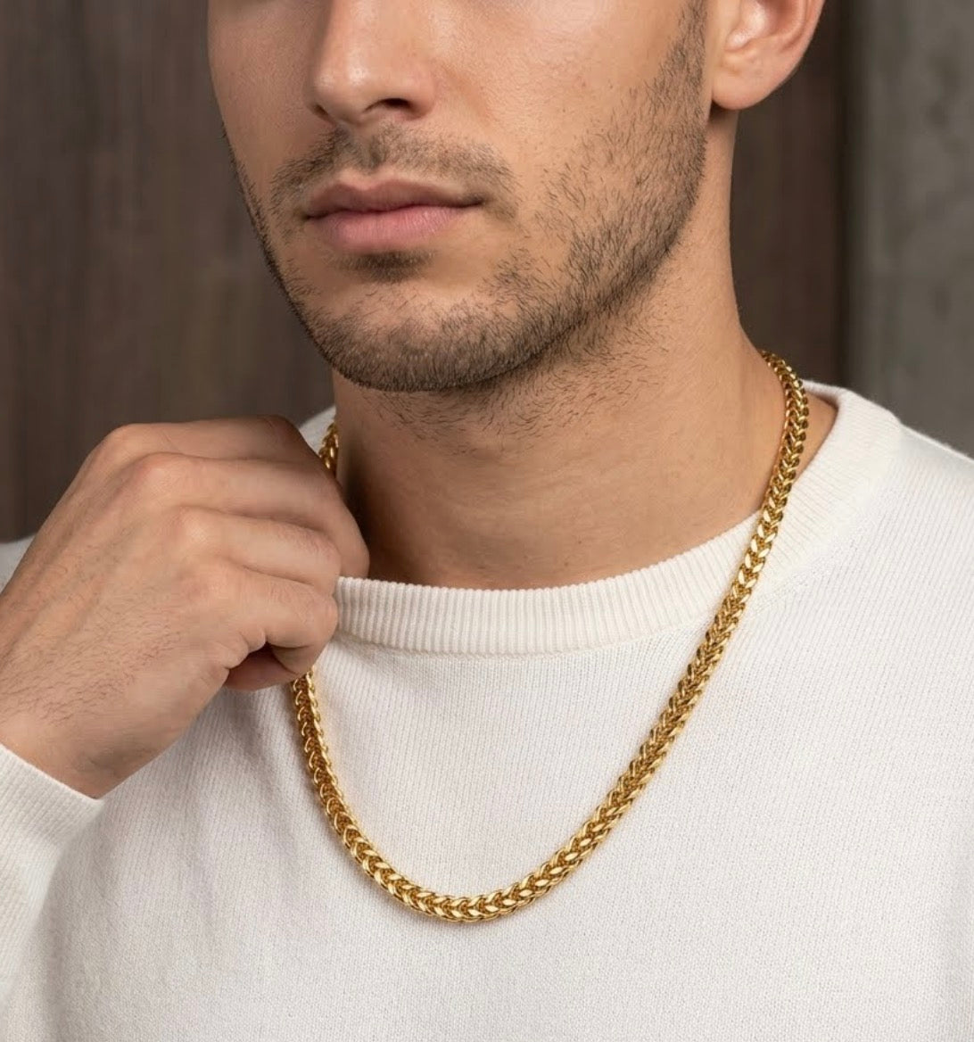 Gold plated Franco Chain Link Necklace