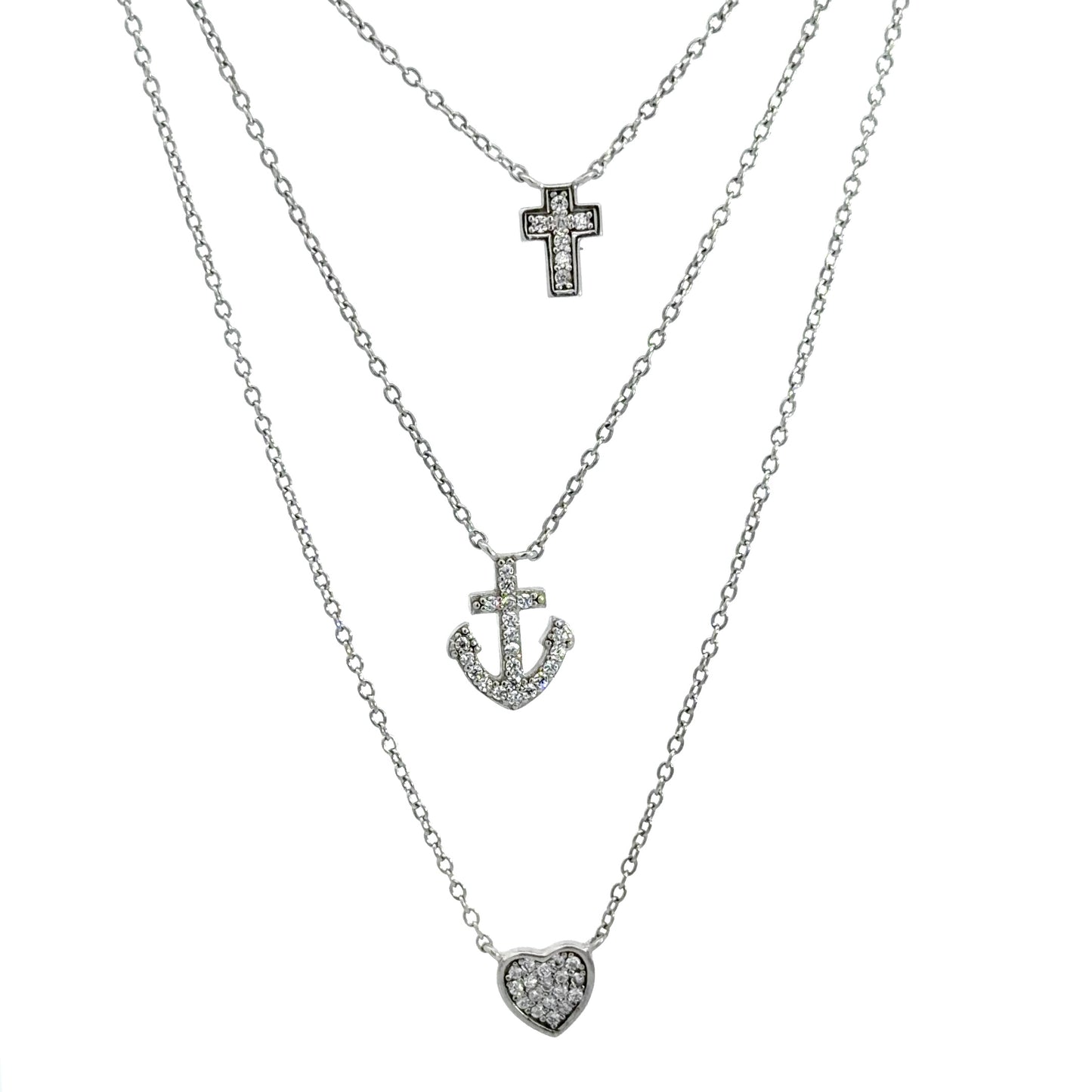 Three stand Sterling Silver Necklace