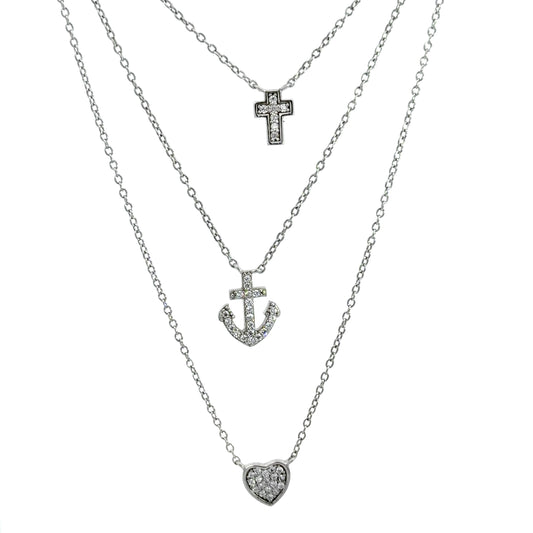 Three stand Sterling Silver Necklace