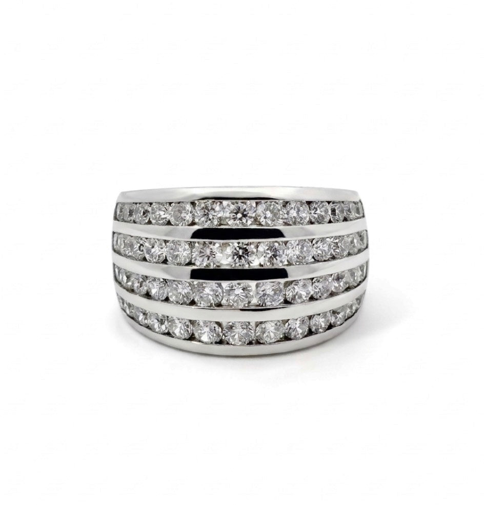 Sterling Silver Brilliant-cut  Wide Ladies  Band