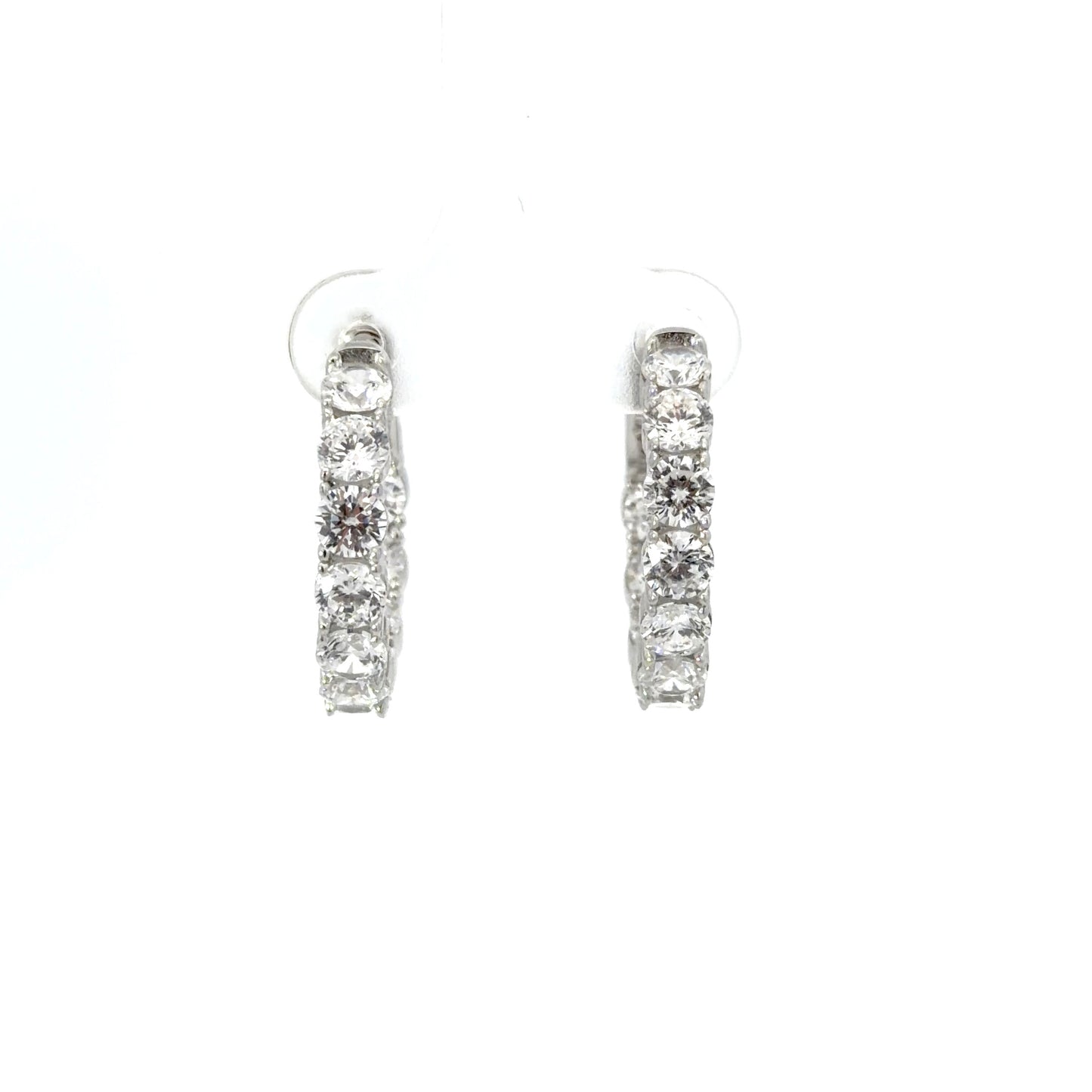 Sterling Silver Radiant Hoop Earrings