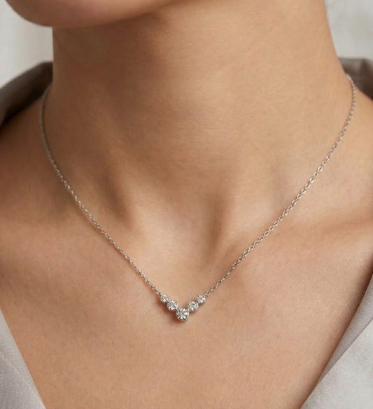 Sterling Silver Graduated Chevron Necklace