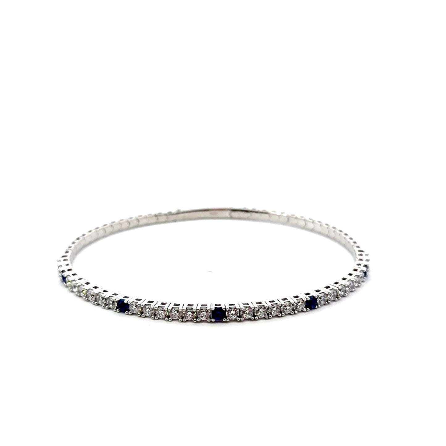 Sterling Silver Cubic Zirconia Bangle Bracelet