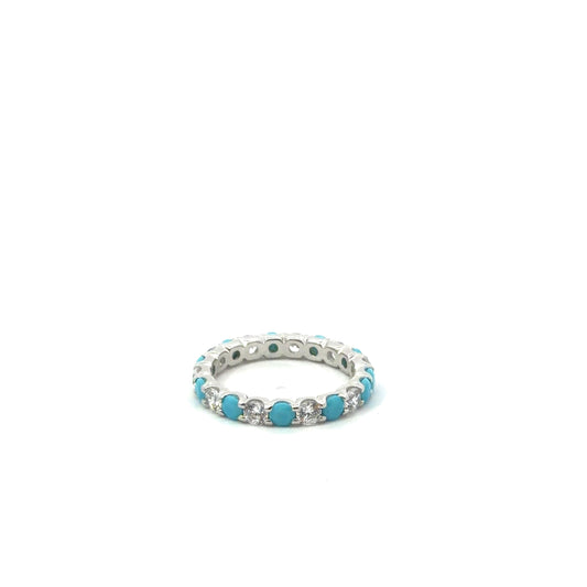 Sterling Silver Cubic Zirconia Eternity Ring
