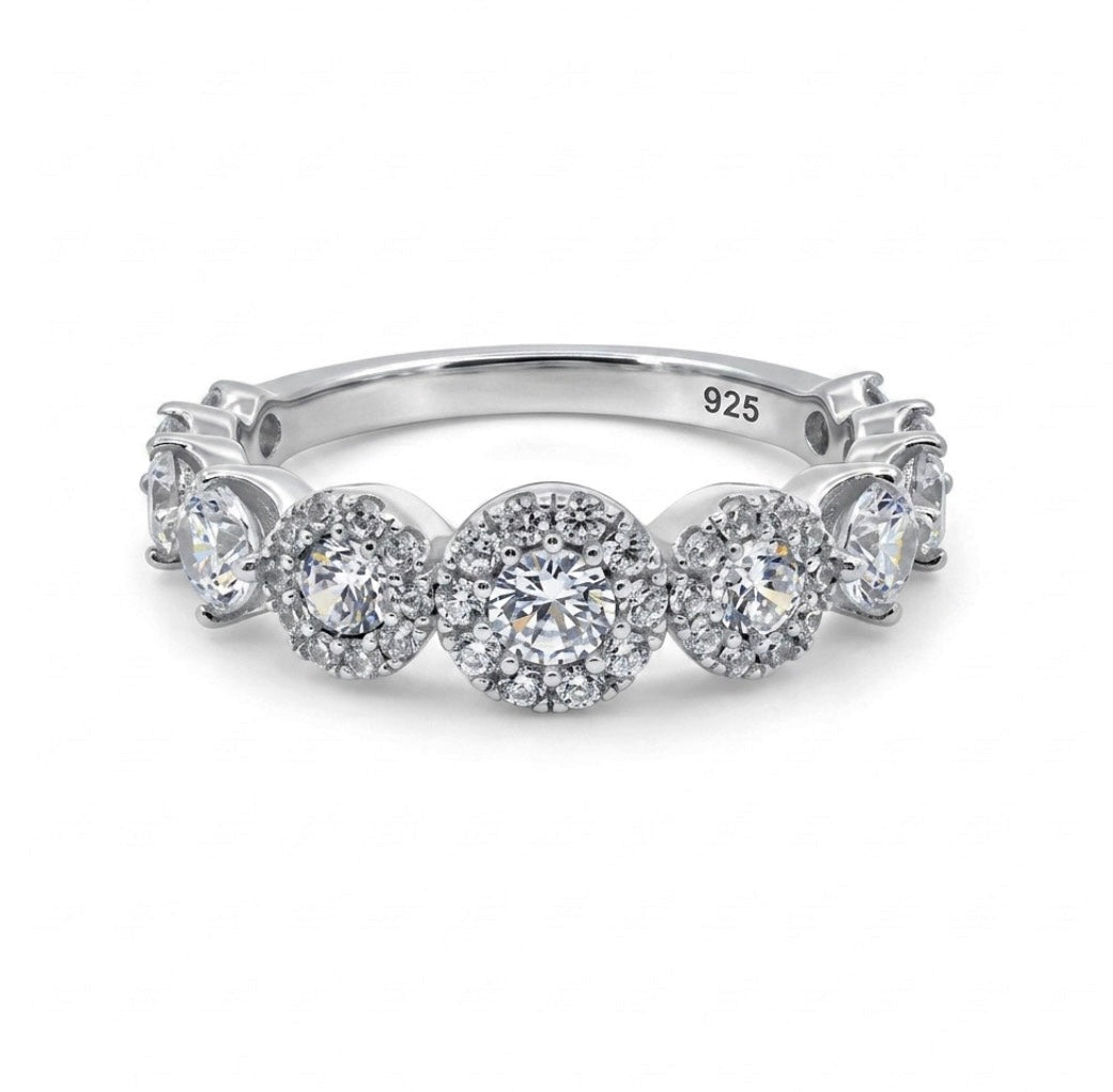 Sterling Silver Floral Ladies Band