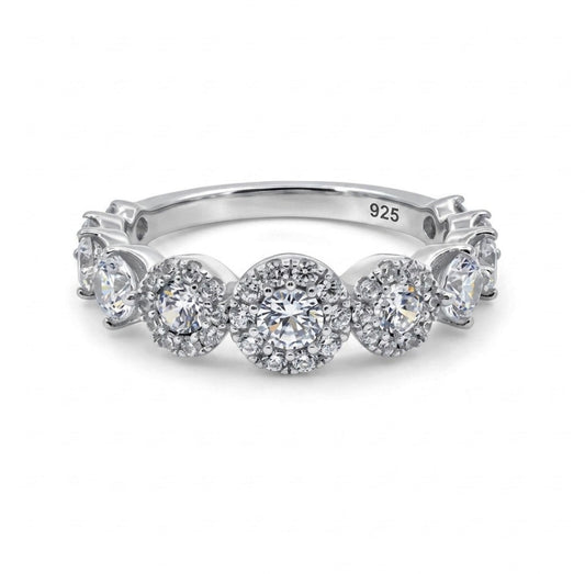 Sterling Silver Floral Ladies Band