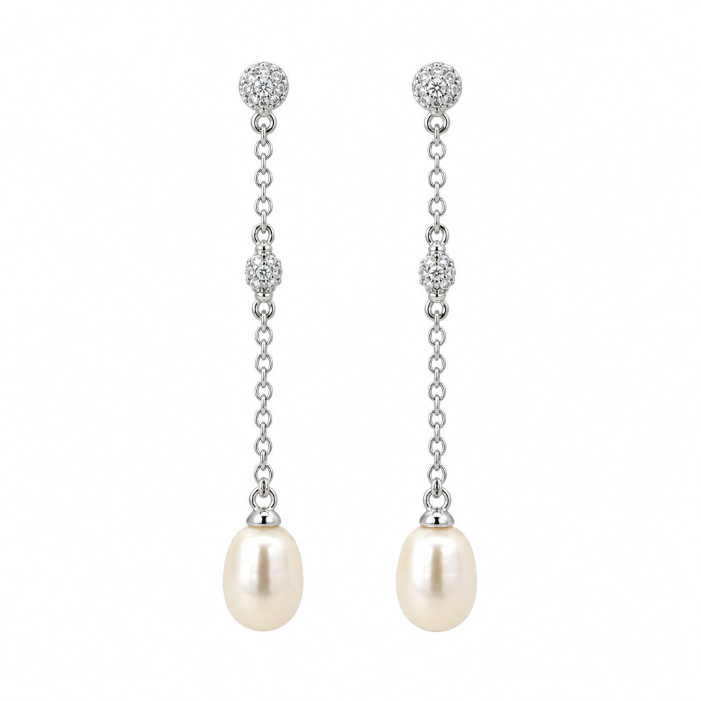Sterling Silver Pearl Drop Earrings