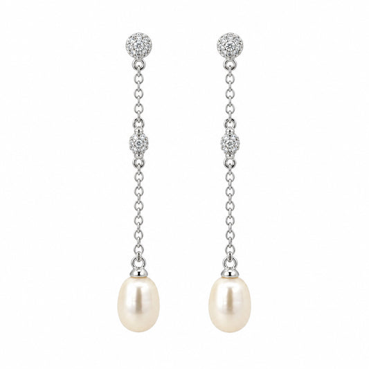 Sterling Silver Pearl Drop Earrings