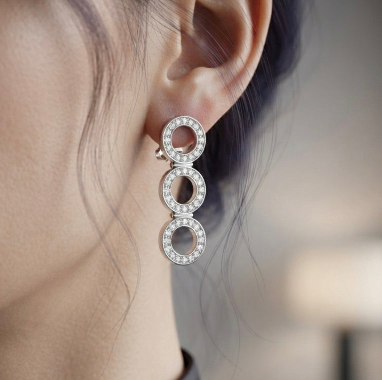 Triple Circle Drop Earrings